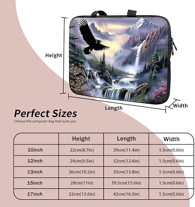 Universal Tablet Laptop Sleeve Case 10 inch, Eagle Landscapes Slim Carrying Case Durable Handbag Travel Laptop Bag for 7 to 10-inch Laptops/Notebook/Kids Tablet/ipad/eBook Readers
