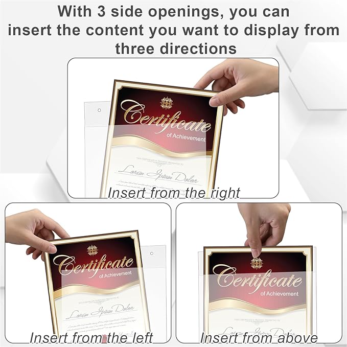 Suzile 4 Pcs Acrylic Window Sign Holder Hanging Acrylic Sign Holder 8.5 x 11 Inch Office Door Signs with Suction Cup Hooks Suction Cup Hangers for Office School Home Store Restaurant