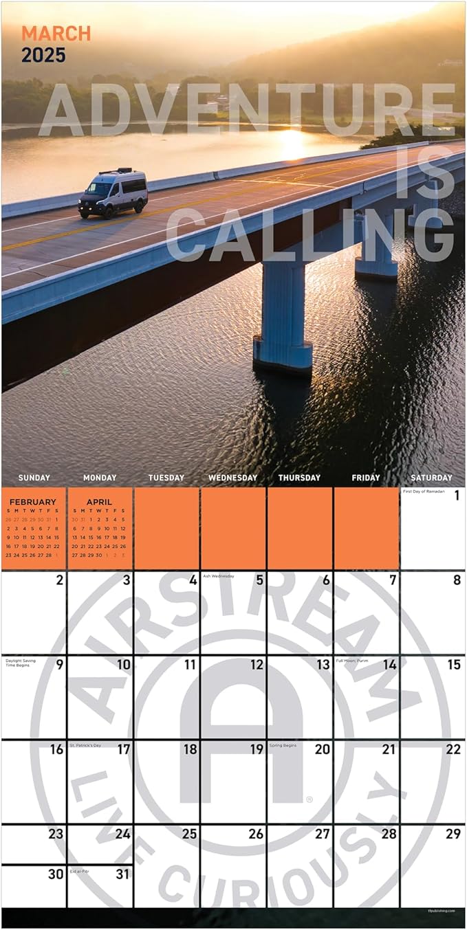TF PUBLISHING 2025 Airstream: Live Riveted Wall Calendar | Large Grids for Appointments and Scheduling | Vertical Monthly Wall Calendar 2025 | Premium Matte Paper | 12" x 12"