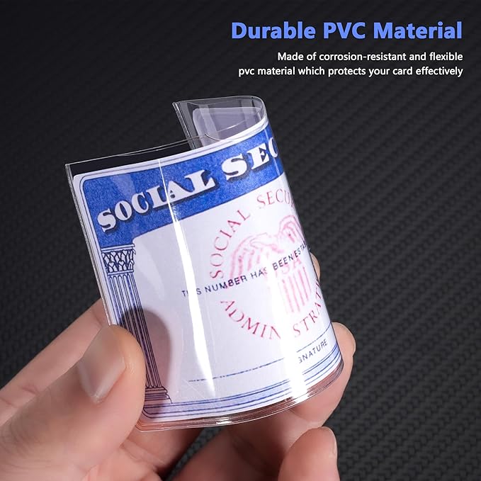 6 Pack Card Protector Social Security, Medicare, Credit & Driver's License Sleeve 3.8x2.32in
