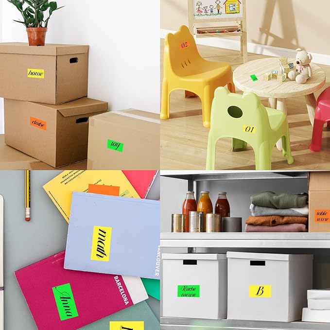 Colored Labels Stickers 3 x 5 Inch, Removable Rectangular Moving Labels, Large Color Coding Labels Moving Stickers- 250 Pack/White