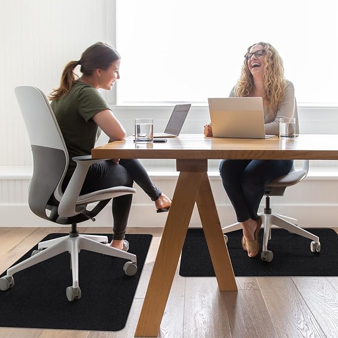 Sycoodeal Office Chair Mat,Computer Gaming Desk Chair Mat for Hard Wood & Tile Floor,Large Anti-Slip Floor Protector Rug,Anti-Slip Home Chair Mat,Easy to Clean,48" X 36" Black