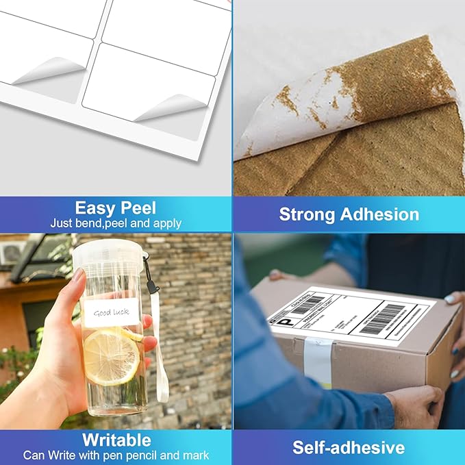 10up Shipping Address Labels 2 X 4 Label, Matte Stickers Paper Compatible with Laser & Ink Jet Printers, 100 Sheets-1000 Labels (5163/8163 /18163)