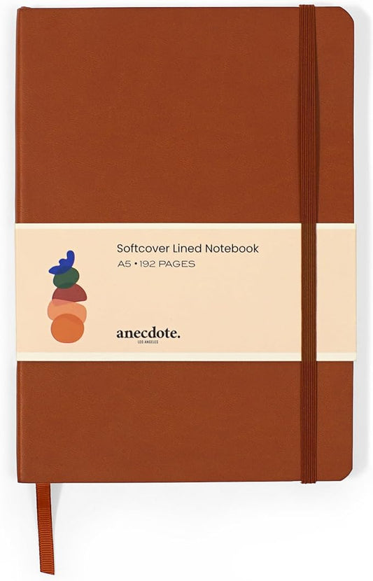 Softcover Ruled Journal with Thick 80 gsm Lined Cream Paper A5 size (8.3 inches x 5.4 inches) - Daily Writing Notebook Journal for Travel, School and Office Use - Diary Journal for Women and Men - Camel