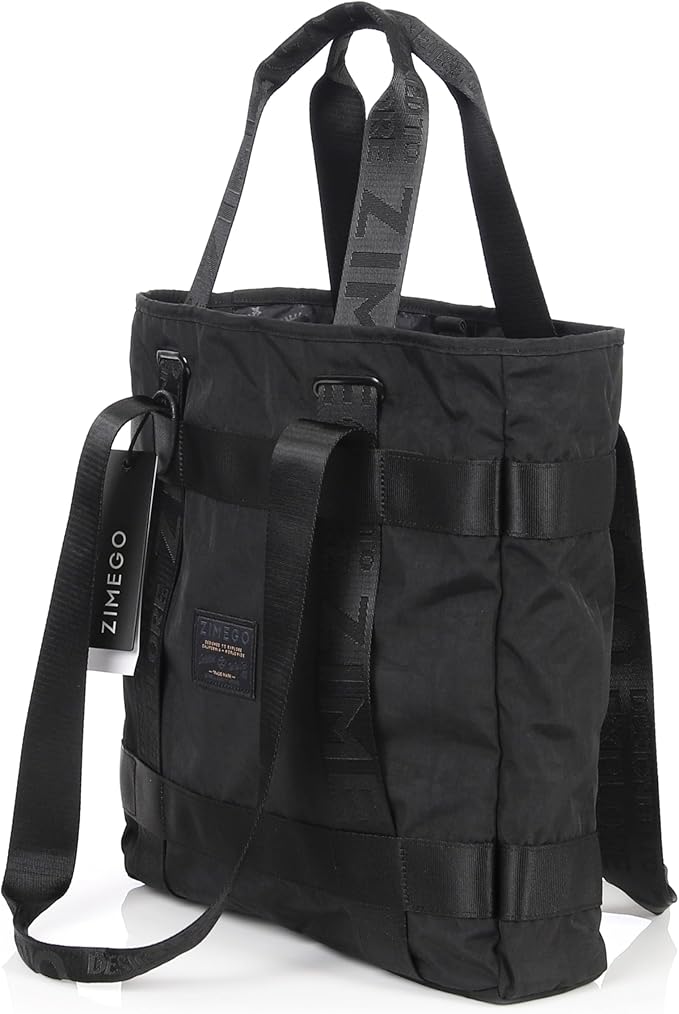 ZIMEGO Unisex Two-Tone Gym Tote Bag - Stylish Everyday Travel Tote with Double Top Handles
