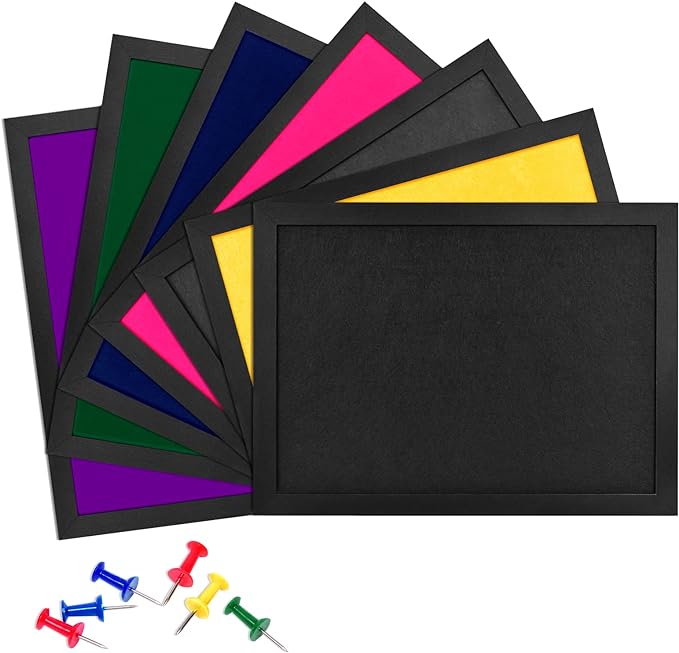 Cork Board Bulletin Board Wood Framed Display with Felt, Pin Board for Jewelry, Notes, Memos, Photos, Home, Kitchen, Office, School, Wall, 15"x11", Wood Framed(Black) & Felt(Black)