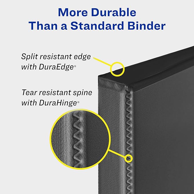 Avery Heavy-Duty View 3 Ring Binder with 3 Inch Rings, 8 Tab Customizable Table of Contents Binder Dividers, Office Supplies Set (01677)