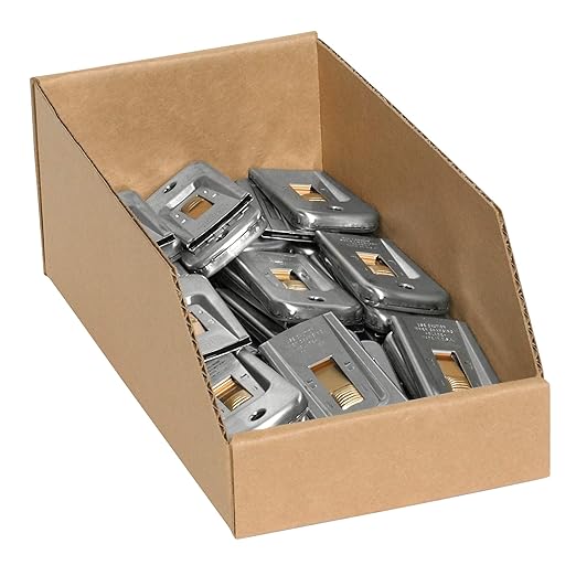 Partners Brand PBINBWZ618K Open Top Bin Boxes, 6" x 18" x 4 1/2", Kraft (Pack of 50)