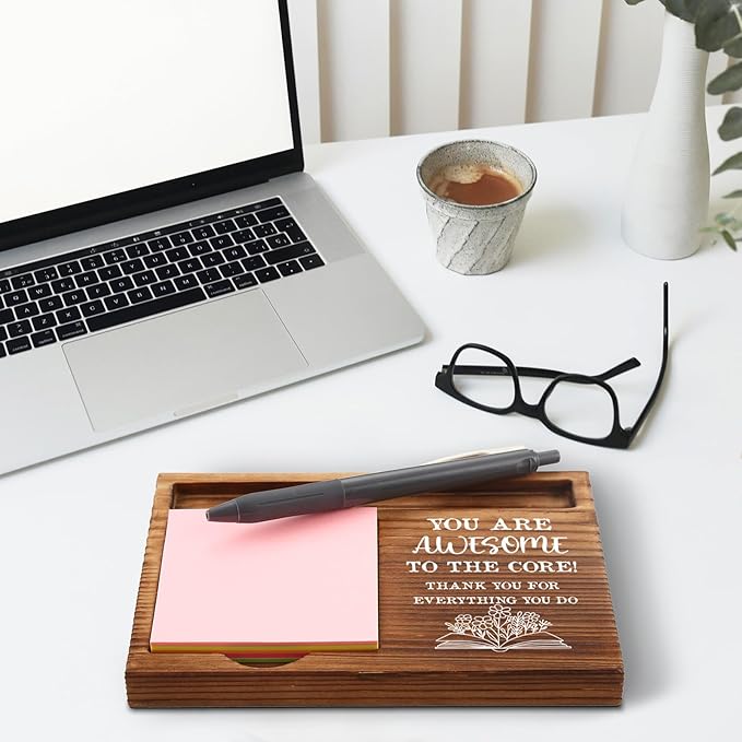Inspirational Teacher Quotes Sticky Note Holder, Teacher Desk Supplies Set, Thank You Teacher Appreciation Gifts from Student Self-Stick Note Pad Holders GSH26