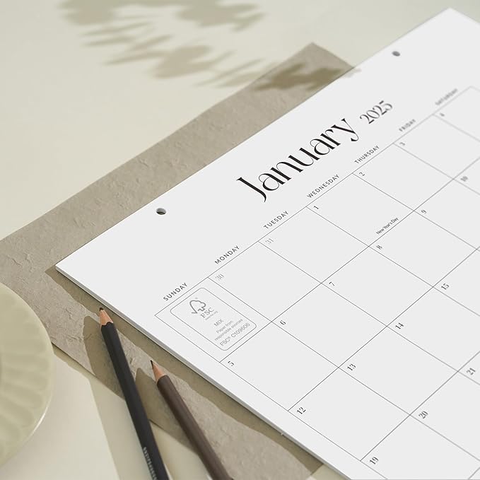 Cabbrix Simplified Desk Calendar 2025-2026, Aesthetic Desk Pad Calendar 15 x 12 Inch Runs From January 2025 to June 2026, Desk Blotter Calendar for Home Office and School
