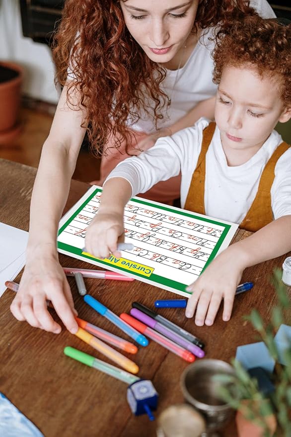 2 Pcs/set 26 Alphabet Cursive Training & Manuscript Chart for Classroom Decora | Classroom Organization learning posers for Kids -A4