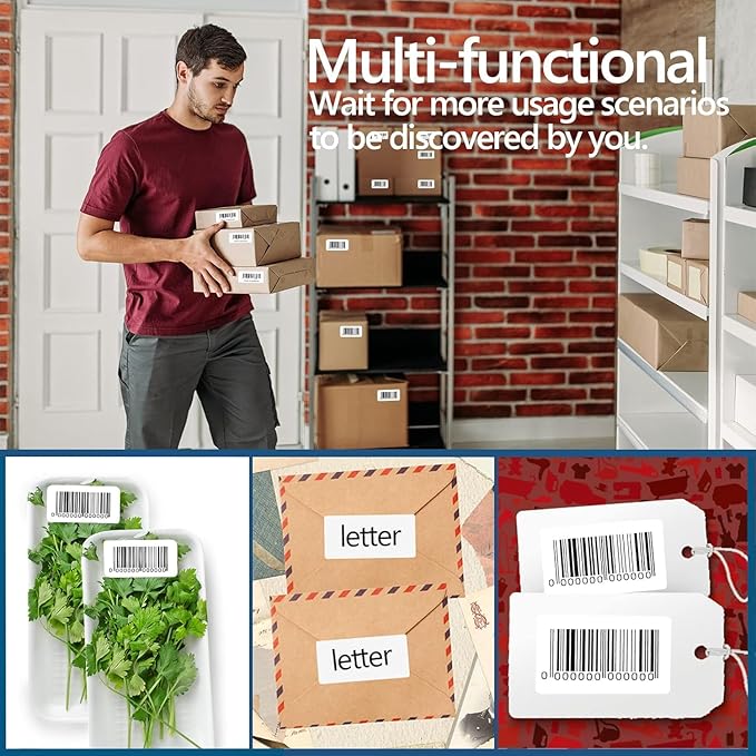 2"x1" Direct Thermal Labels, Barcode Address Shipping Thermal Label Stickers, White Thermal Printer Labels for UPC (1000 Labels/ 1roll, 6 roll, 2"x1")