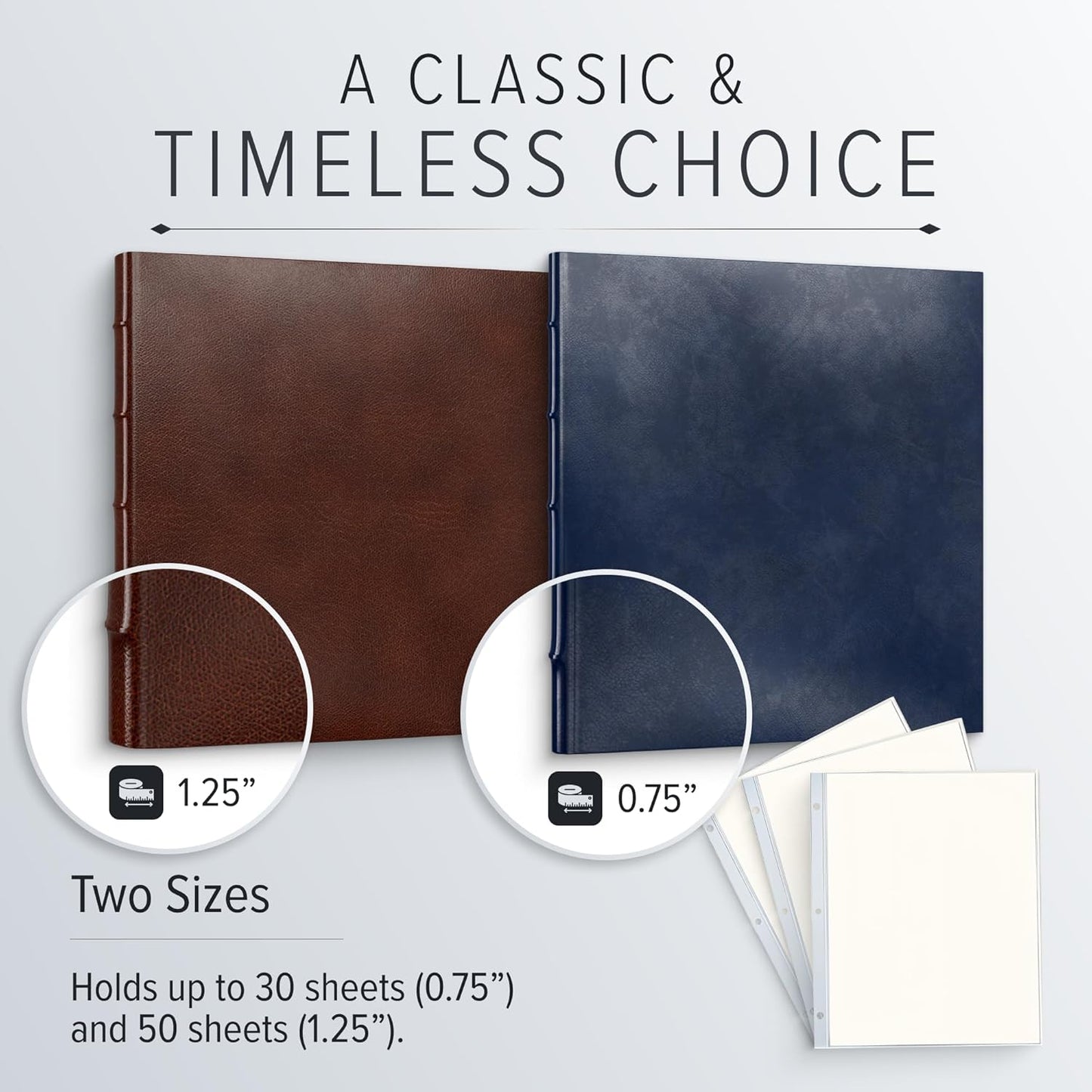Gallery Leather Presentation Binder (1.25", Without Window, Acadia Navy - Air Force)