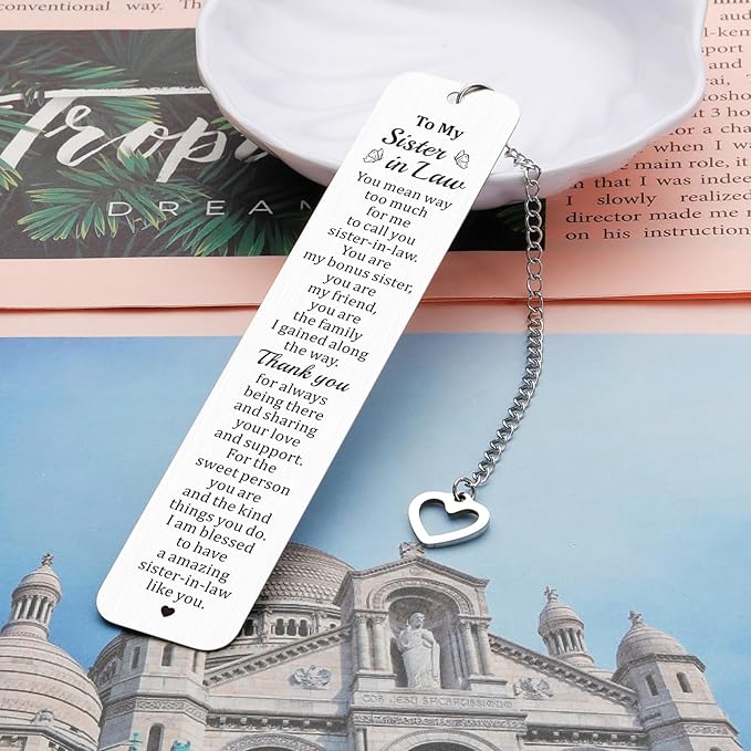 Sister in Law Gifts, Christmas Stocking Stuffers for Sister in Law, Sister in Law Bookmark, Wedding Birthday Gifts for Sister in Law, Sister-in-Law Gifts, Xmas Valentines Gifts for Sister in Law