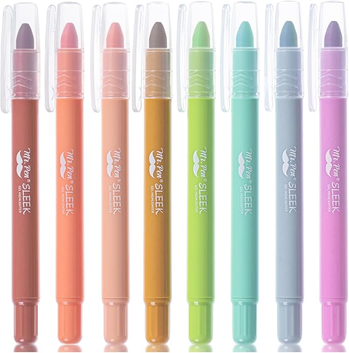 Mr. Pen- Gel Highlighter, 8 Pack, Assorted Colors, Bible Highlighters No Bleed, No Bleed Highlighters, Bible Highlighter, Bible Markers, Gel Highlighters for Bibles, Highlighter