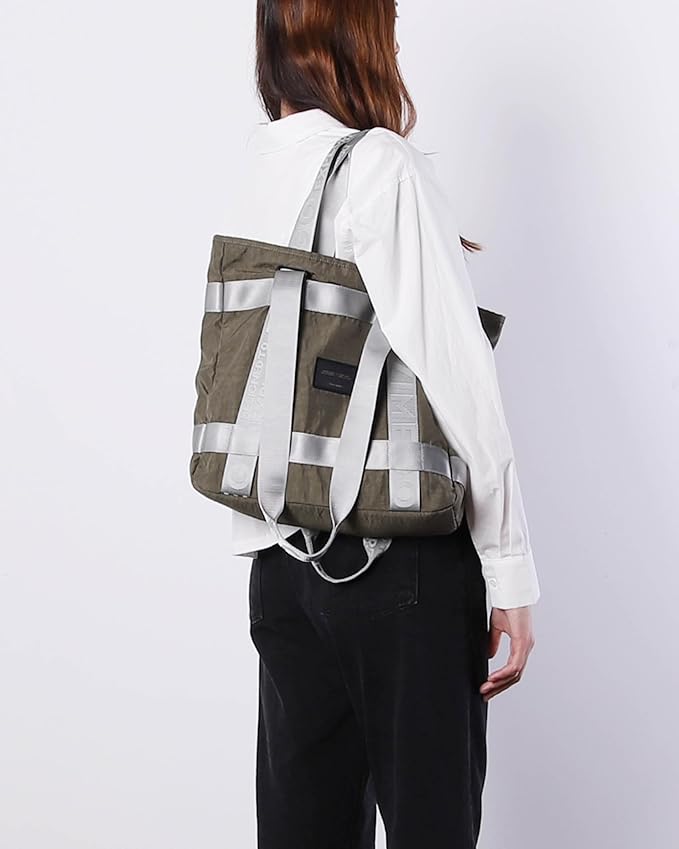 ZIMEGO Unisex Two-Tone Gym Tote Bag - Stylish Everyday Travel Tote with Double Top Handles