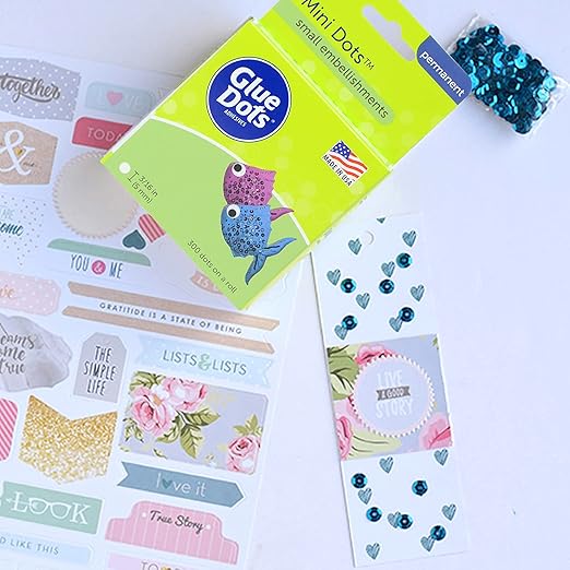 Glue Dots, Crafter's Pack, Double-Sided, Mini Dots, Craft Dots, Micro Dots, Permanent, 825 Dots, DIY Craft Glue Tape, Sticky Adhesive Glue Points, Liquid Hot Glue Alternative, Clear, 3 Pack