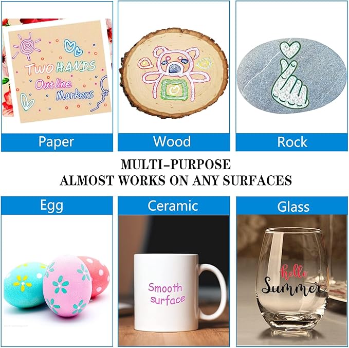 Muchcute Shimmer Markers Outline Glitter Gel Pens: 36 Stocking Stuffers Tween Teen Girl Gifts Trendy Stuff Cute Things Arts Crafts Supplies Kids Ages 4 5 6 7 8 9 10 12 14 16 18 Year Old Present Ideas