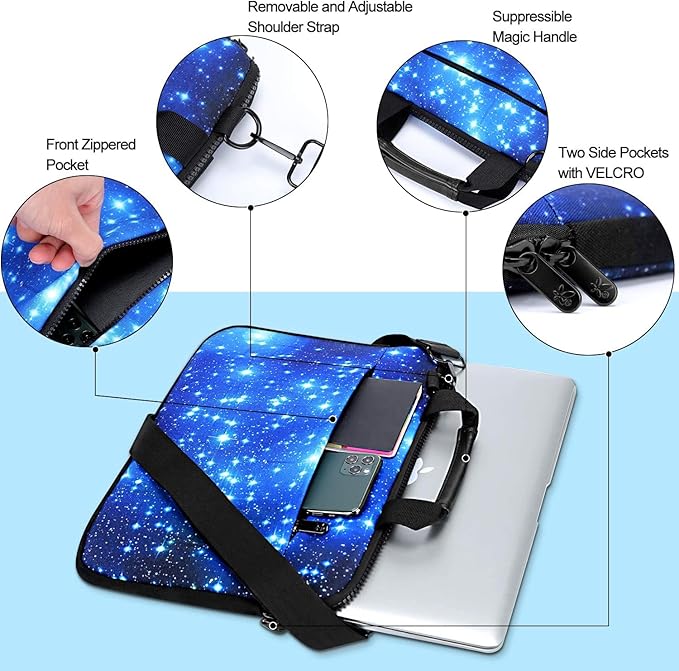 icolor 13" Laptop Shoulder Bag Sleeve,11.6" 12" 13.3 inch Computer Tablet Canvas Handbag Case Notebook Messenger Briefcase