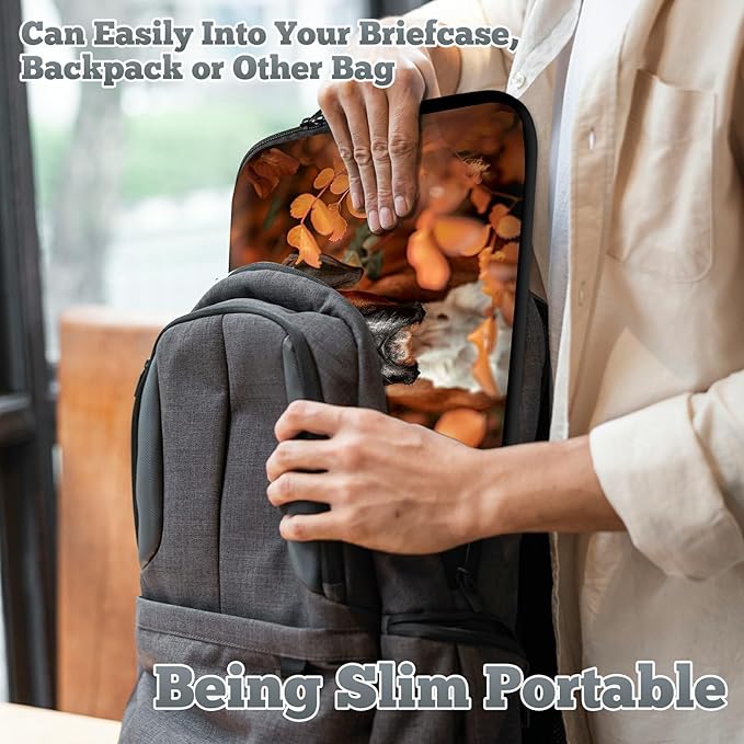 Laptop Sleeve Case Bag 13 inch, Dog Autumn Slim Carrying Case Durable Handbag Travel Laptop Bag for 13 inch MacBook Air M3/M2/Pro M2/ 13" iPad Pro/Air M4/M2 2024