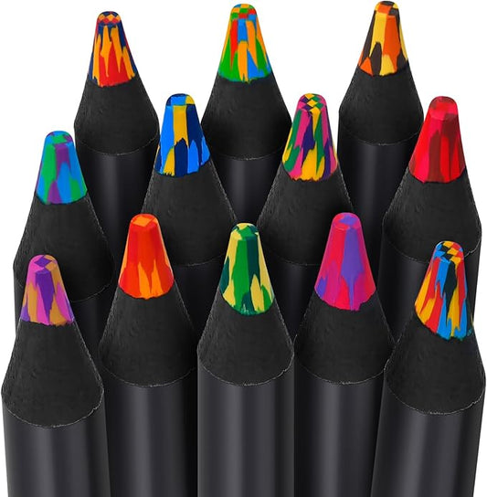 Easter Basket Stuffers for Teens, Easter Basket Essentials 12 Colors Rainbow Pencils, Adults Birthday Party Art Supplies, Christmas Gifts for Boys Girls, Stocking Stuffers for Kids,Pre-sharpened