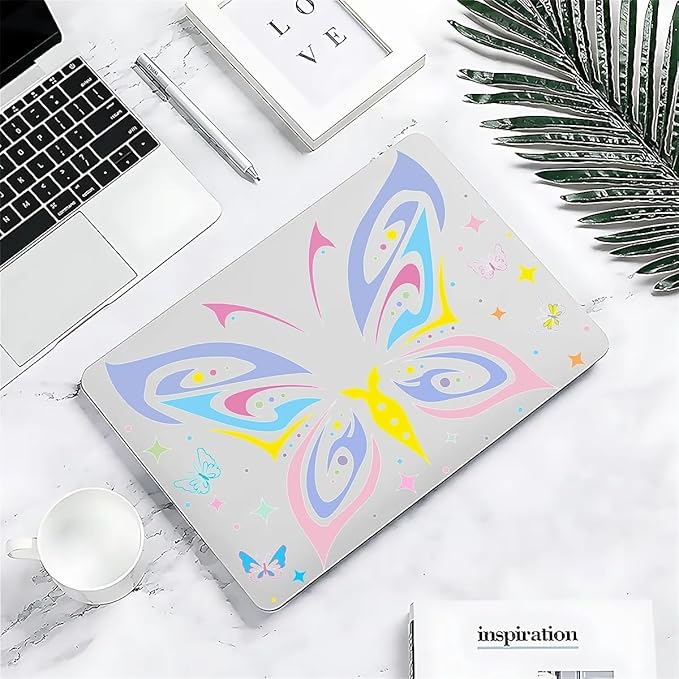 Compatible with 14.2 Inch MacBook Pro A2442/A2779, Colorful Butterfly Hard Plastic Shell Cover Case