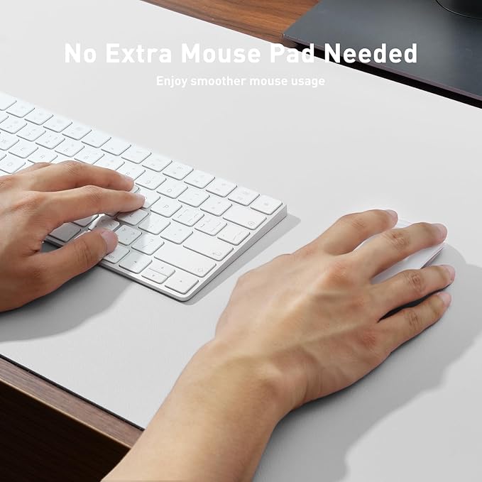 Aothia Leather Desk Pad Protector, Mouse Pad, Office Desk Mat, Non-Slip PU Leather Desk Blotter, Laptop Desk Pad, Waterproof Desk Writing Pad for Office and Home (23.6" x 13.7", Off-White)