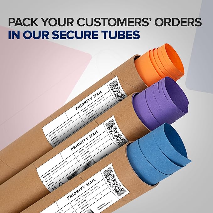 4" x 24" Reinforced Kraft Paper Mailing Tube, Pack of 1 Tube with 2 Caps – Secure USPS Approved Poster Tube – Cardboard Tube for Shipping and Storing Posters, Prints, Artwork, or Documents