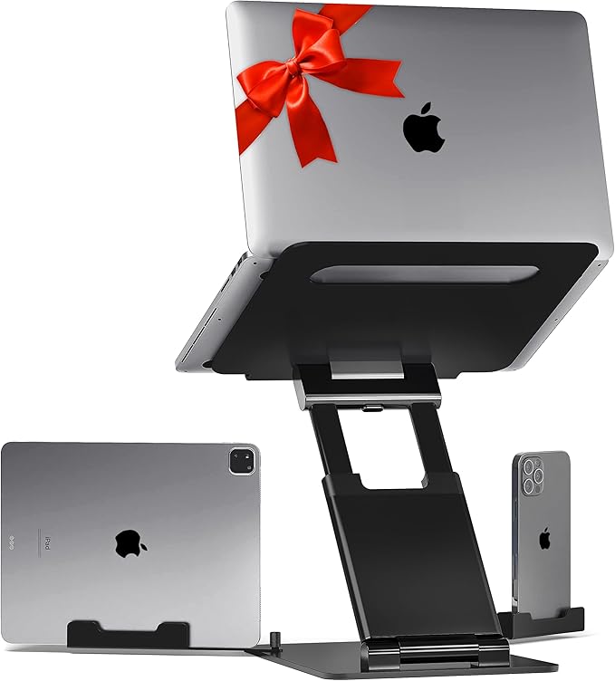 Lifelong Quad PRO Adjustable Laptop Stand, Portable and Ergonomic, Fits MacBook and Laptops 10-17 Inches, Lifts Up to 20 Inches, Ideal for Working from Home or Office