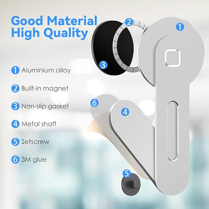 CloudValley Magnetic Phone Holder for Laptop Designed for iPhone 16/15/14/13/12 MagSafe, Adjustable Phone Monitor Side Mount, Slim Portable Foldable Computer Expansion Bracket, Navy Blue…