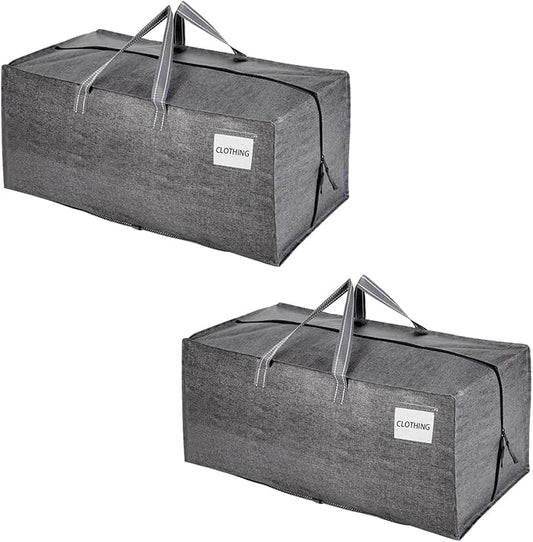 VENO 2 Pack Moving Bags w/Backpack Straps, Moving Boxes & Storage Bins Alternative, Packing Supplies, Camping Accessories Totes for Storage, Dorm Room Essentials Storage Bags (Gray, 2 Pack)