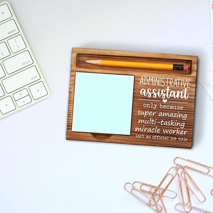Administrative Assistant Sticky Note Holder, Administrative Assistant Gifts, Administrative Assistant Thank You Appreciation Gifts for Women, Men, Coworkers, Self-Stick Note Pad Holders ZSS22