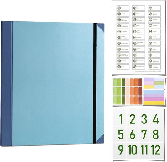 in Case I Go Missing Binder,Document Organizer with Pockets File Home School Office Supplies in Case I Go Missing Binder, Cute Folder for Record Key Personal Information, Estate Planning (Blue)