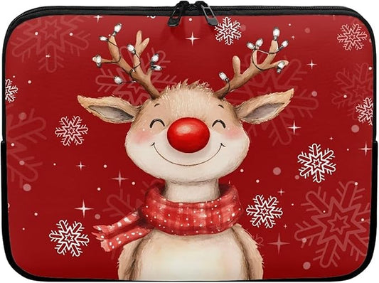Cute Deer Laptop Sleeve for Women 15 inch Laptop Protector with Multiple Uses Computer Carrying Case Portable Tablet Bag Lap Top Case Christmas Laptop Protector