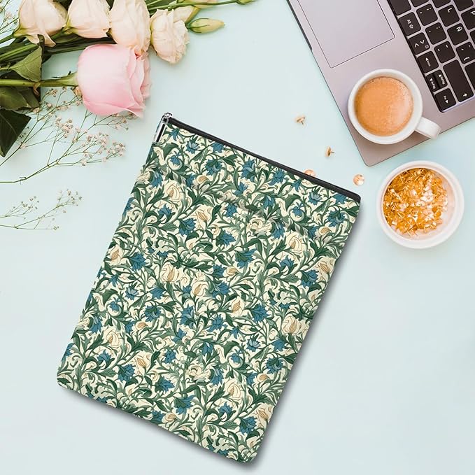 Botanical Book Sleeve, Classic Flower Book Covers for Paperbacks, Floral Book Pouch Book Protector, Book Lovers Gifts for Women Girls Her, Book Accessories Book Club Gifts Christmas Birthday Gifts