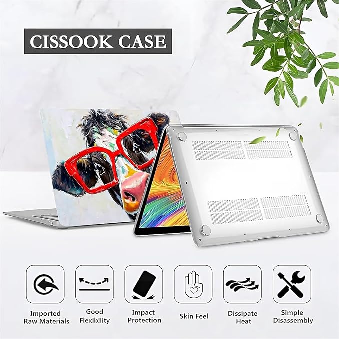 Compatible with 15.4 Inch MacBook Pro A1707/A1990, Red Cow Hard Plastic Shell Cover Case