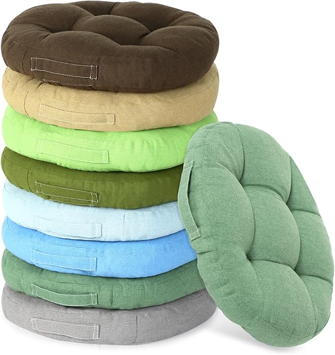 Gerrii 8 Pieces Floor Cushions for Kids Classroom Flexible Floor Seating Cushions Floor Pillows for Home School Kindergarten Daycare Nursery(Dark Color,Round)