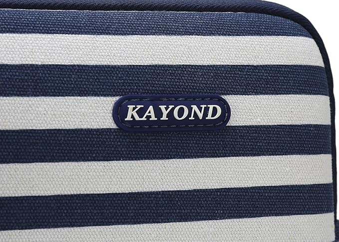 kayond Bohemian Canvas Water-Resistant 14 inch Laptop Sleeve Pocket 14.1 inch Laptop case Compatible MacBook Pro 15.4 A1707(14-14.1 inches, Breton Stripe)