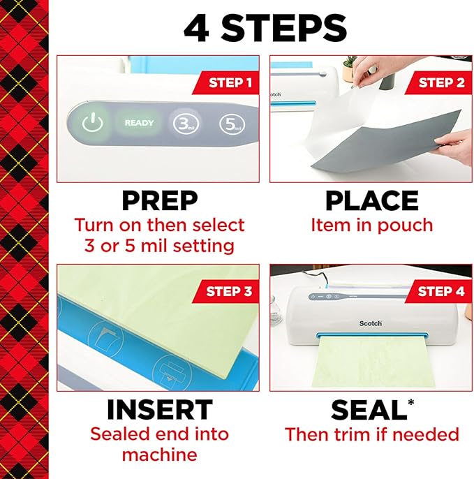 Scotch Thermal Laminating Pouches, 50 Count, Clear, 3 mil., Laminate Homemade Ornaments, Christmas Banners and Gift Tags, Ideal Holiday Supplies, Fits Letter Sized (8.9 in. × 11.4 in.) Paper