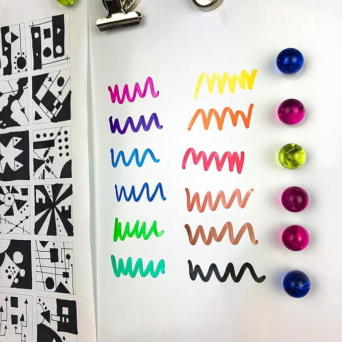 Artellius 40 Pack of Dry Erase Markers (12 ASSORTED COLORS W/ 7 EXTRA BLACK) - Thick Barrel Design - Perfect Pens For Writing on Whiteboards, Dry-Erase Boards, Mirrors, & All White Board Surfaces