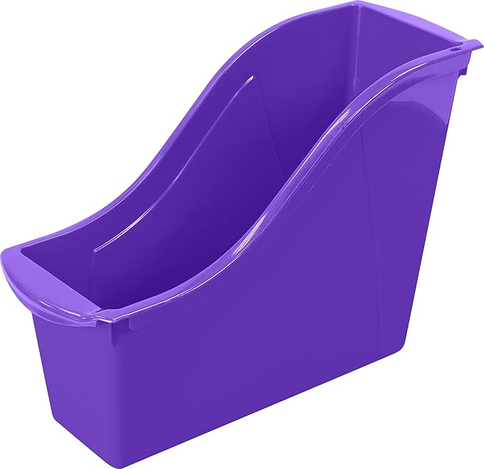 Storex 70113U06C Small Book Bin, 11.75 x 4.5 x 8.5 Inches, Assorted Colors, Color Assortment WILL Vary, Case of 6, Multicolor, Classroom Assortment