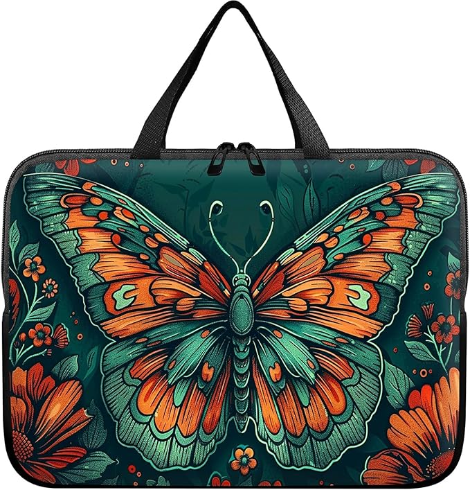 Universal Laptop Sleeve Tablet Case 12 inch, Art Moth Slim Carrying Case Durable Handbag Travel Laptop Bag for Surface Pro 9 8 7/Laptop Go 2 3, MacBook Air 11/12