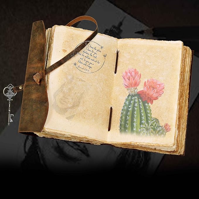 cuero C Compass Vintage Leather Journal - Antique Handmade Leather Bound journal with deckle edge paper Diary - Leather Sketchbook - Drawing Journal Notebook - Great Gift Men And Women (5X7 Inch)