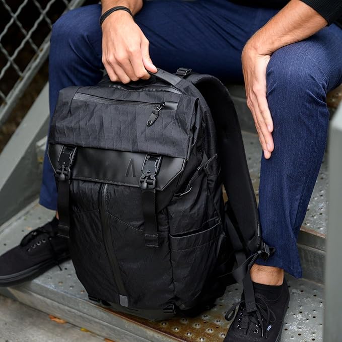 Prima System - 3-in-1 Travel Backpack, Camera Bag and Laptop Sleeve (Jet Black X-Pac)