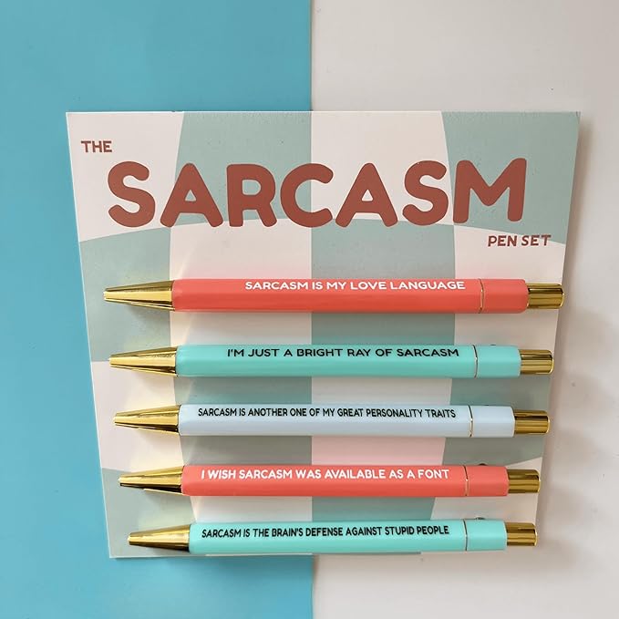 Jxueych Funny Pens 5-Count, Black Ink,Medium Nib 1.0mm, Funny Office Gifts for Coworkers, Personalized Pens Vibrant Funny Quotes Swear Word Daily Pen Set (P)