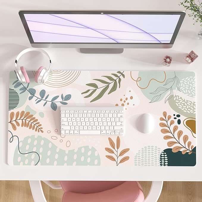 Colorful Star Minimalist Large Mouse Pad, Abstract Botanical Waterproof Desk Mat, Boho Computer Gaming Mouse Pad, XXL Full Desk Mousepad Non Slip Writing Pad for School Office Home 31.5" x 15.7"
