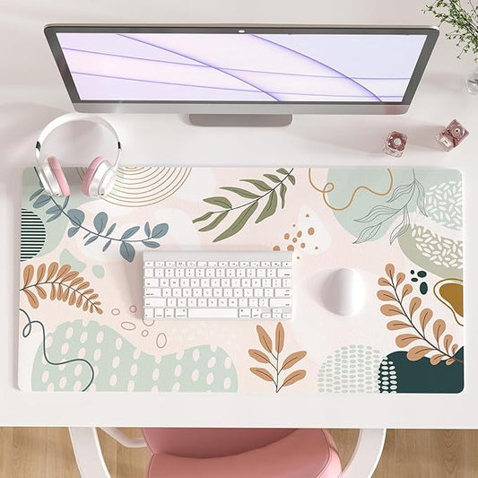 Colorful Star Minimalist Large Mouse Pad, Abstract Botanical Waterproof Desk Mat, Boho Computer Gaming Mouse Pad, XXL Full Desk Mousepad Non Slip Writing Pad for School Office Home 31.5" x 15.7"