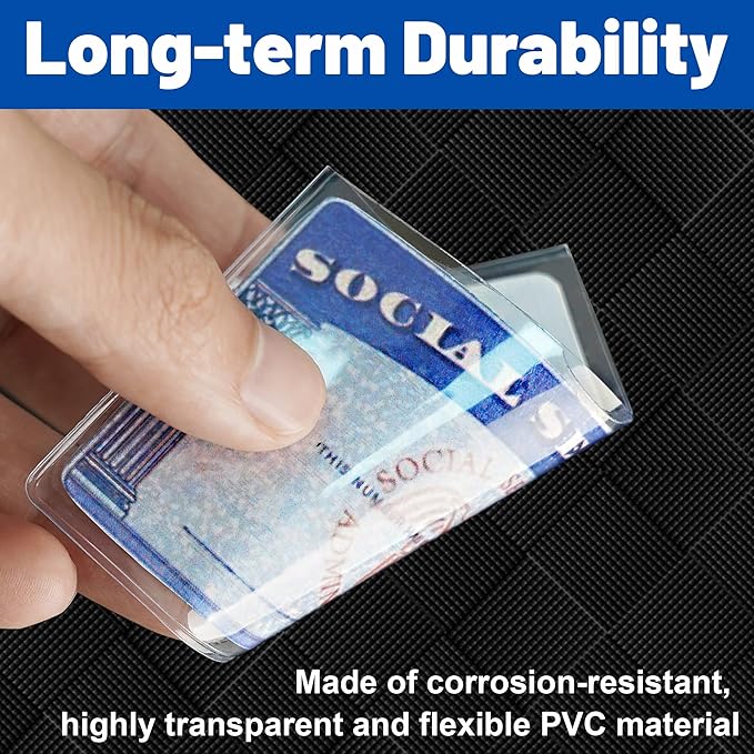 16 Pack Social Security Card Protector Sleeves, Ultra Clear & Durable 31Mil Waterproof SSN/New Medicare/Credit Card Holder, Soft ID/Debit/Credit Card Covers