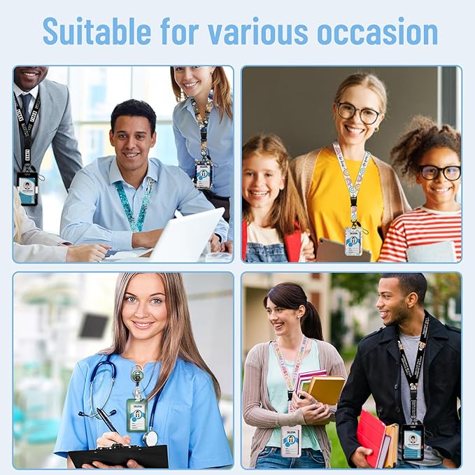 Lanyards for Id Badges, Funny Badge Holder with Retractable Badge Reel Belt Clip, IDK Work Card Name Tag Keychain Lanyard Vertical ID Card Protector for Women Nurse Doctor Teacher Student