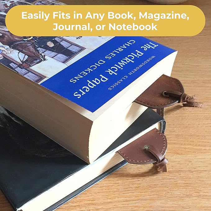 Leather Bookmarks for Men and Women | Quality Mens Bookmark with Wise Owl | 2 Smooth Handmade Leather Book Markers for Men Women Book Lovers Readers (7x2) Leather Gift | Sovereign-Gear